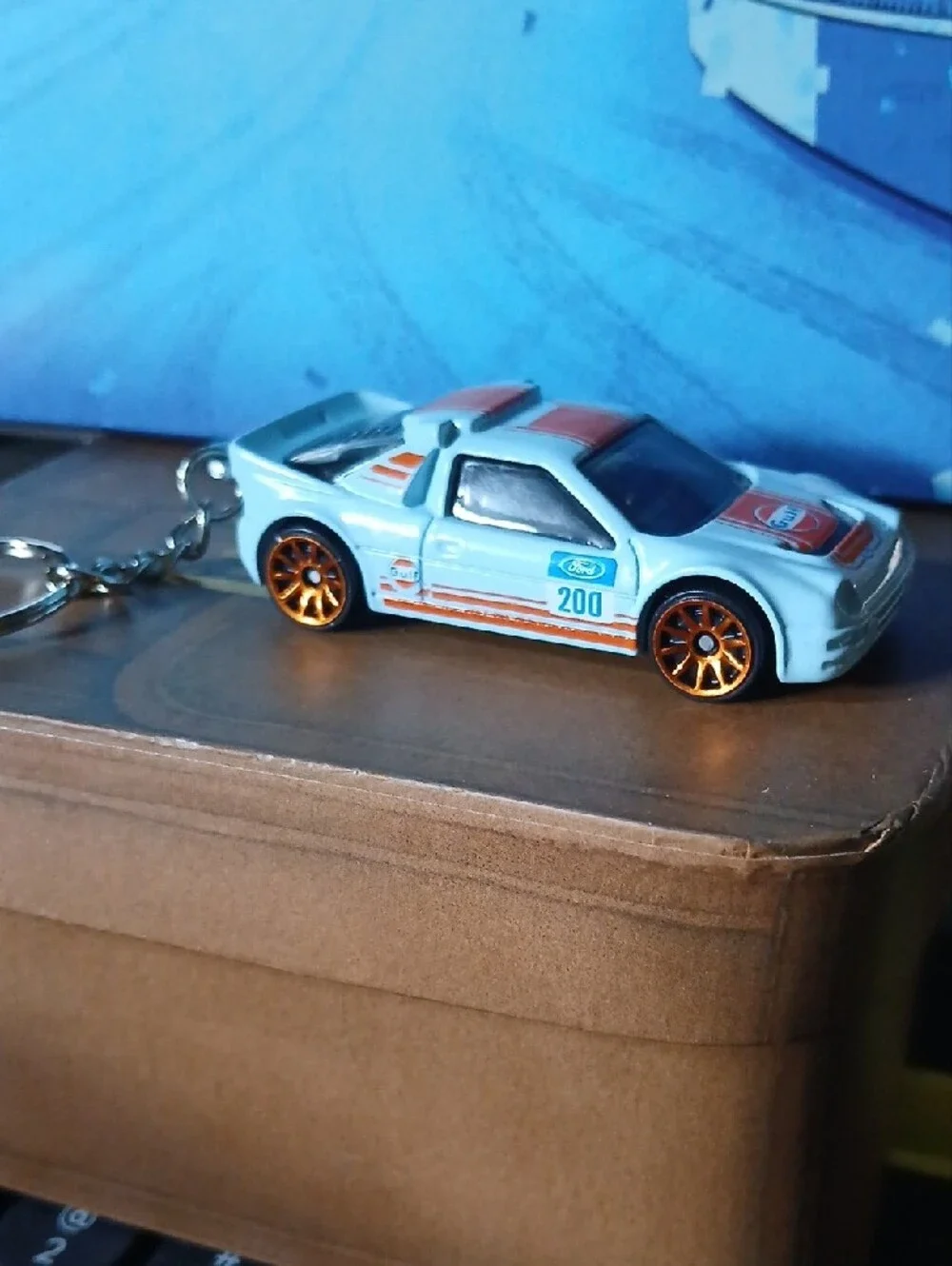 Ford RS200 Hot Wheels Car Keychain - Light Blue